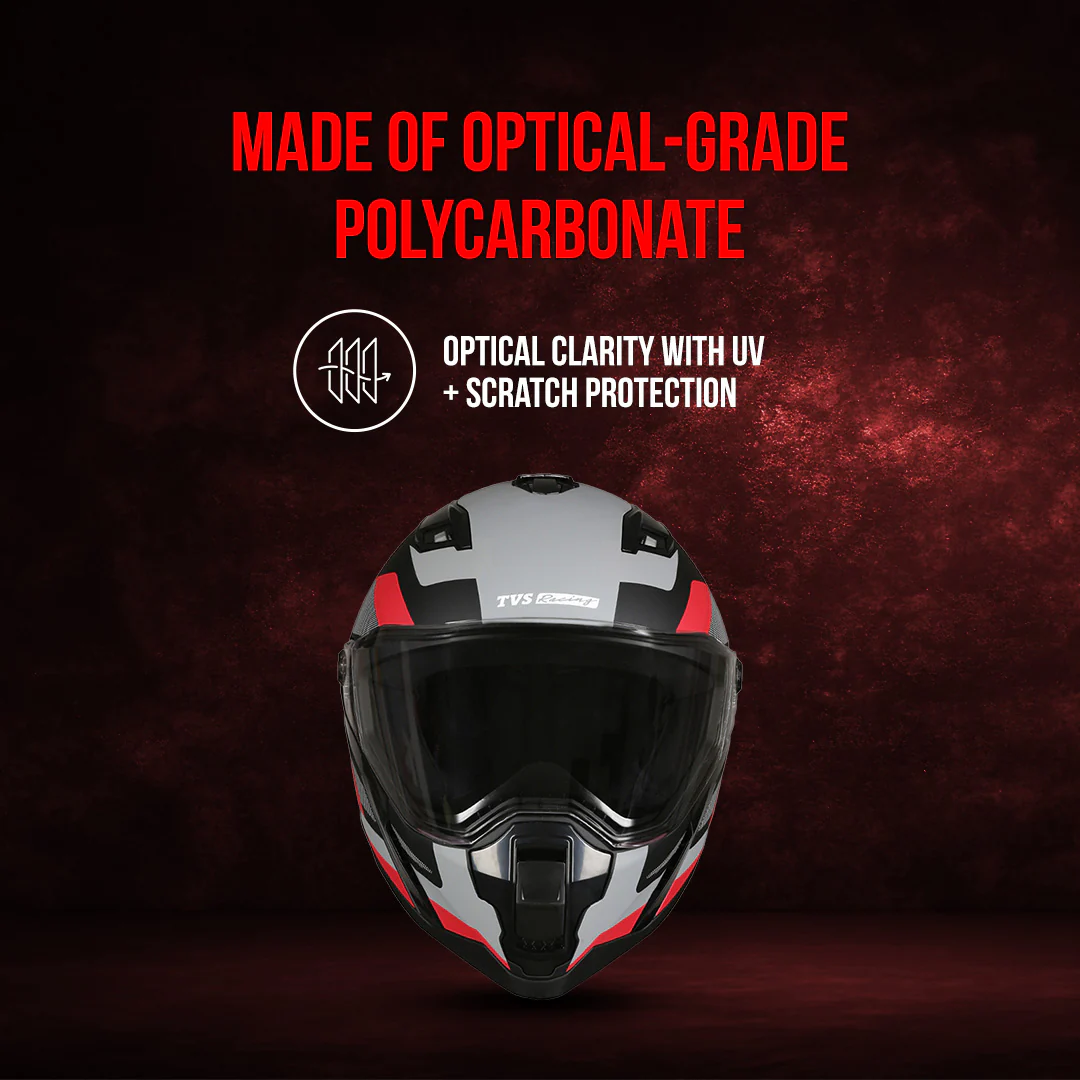 TVS Racing Anti Matter Full Face Helmet for Bike & Motorcycle Riders # -DOT & ISI Certified-Lightweight ABS Shell, UV Resistant-Ventilated Comfort Liner, Quick-Release Visor & Chin Strap - Image 37