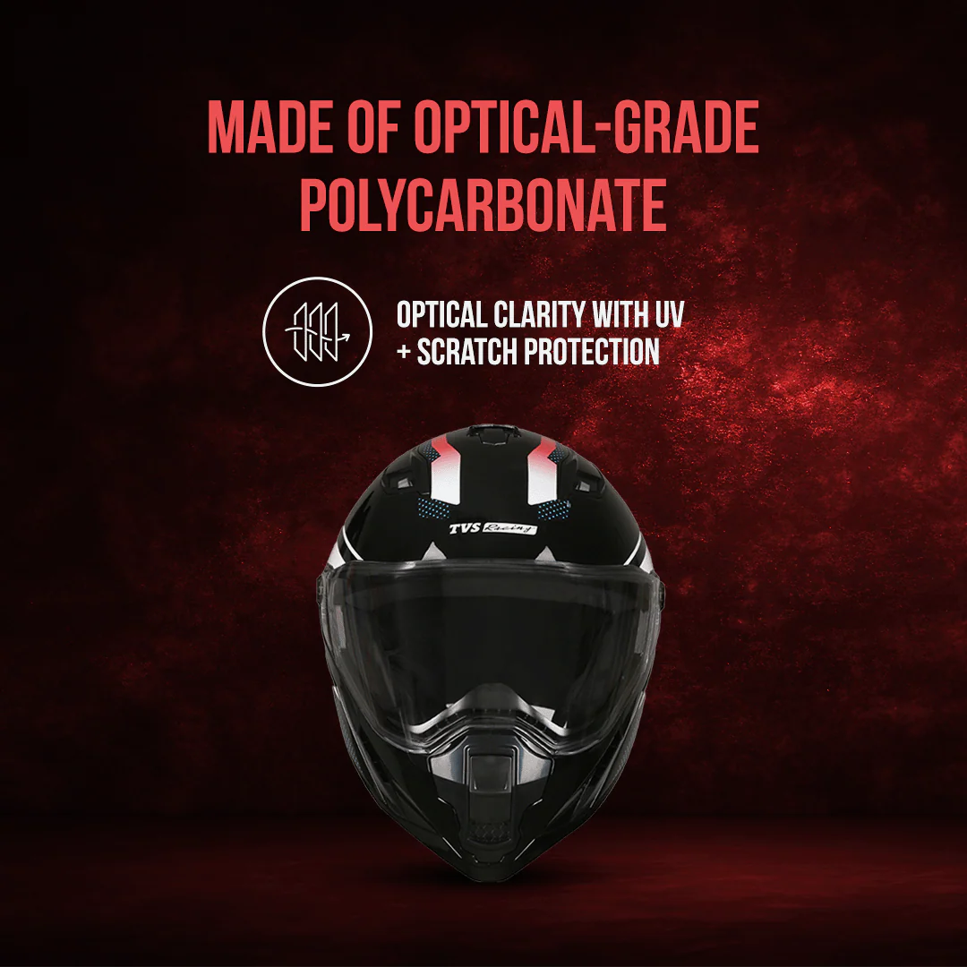 TVS Racing Anti Matter Full Face Helmet for Bike & Motorcycle Riders # -DOT & ISI Certified-Lightweight ABS Shell, UV Resistant-Ventilated Comfort Liner, Quick-Release Visor & Chin Strap - Image 63