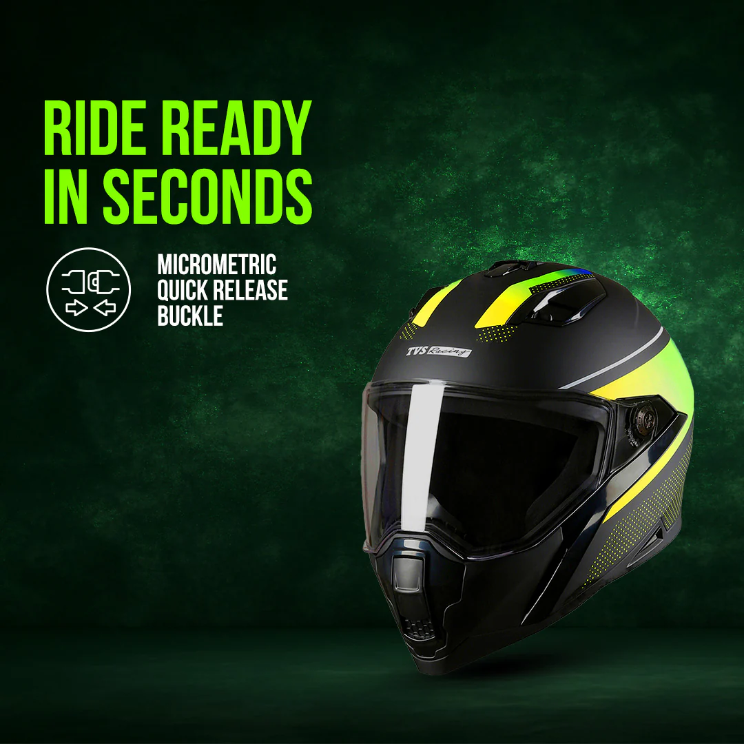 TVS Racing Anti Matter Full Face Helmet for Bike & Motorcycle Riders # -DOT & ISI Certified-Lightweight ABS Shell, UV Resistant-Ventilated Comfort Liner, Quick-Release Visor & Chin Strap - Image 88
