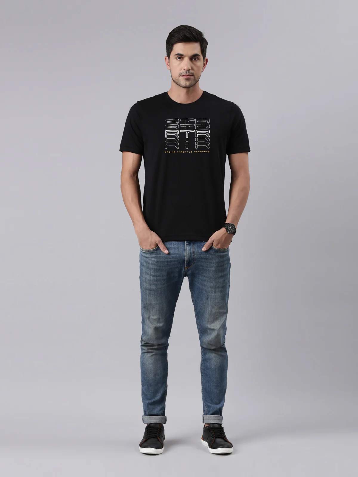 TVS Racing Arsenal Black RTR Crew neck T Shirt - Image 4