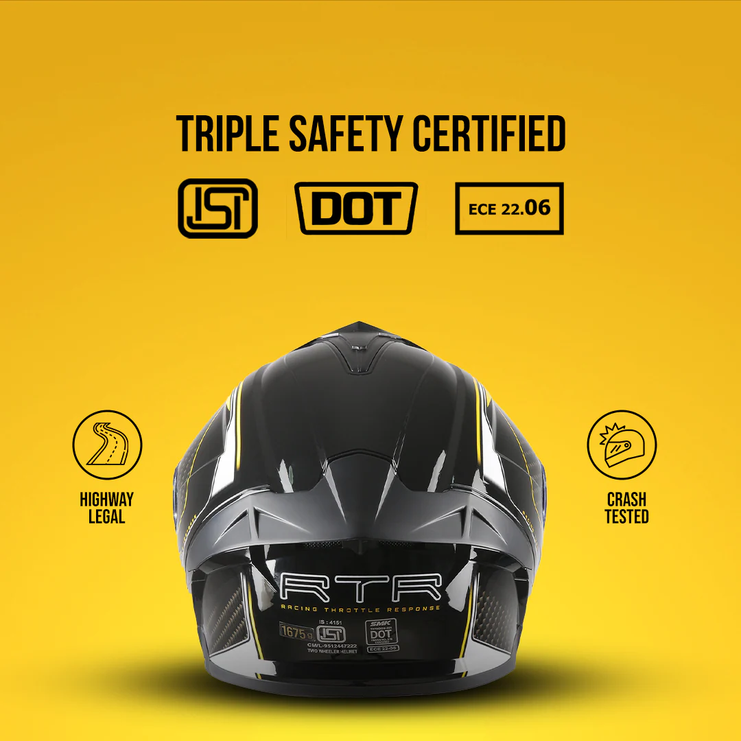 TVS Racing Hurricane Helmet Full-Face, Aerodynamic Design - Image 17
