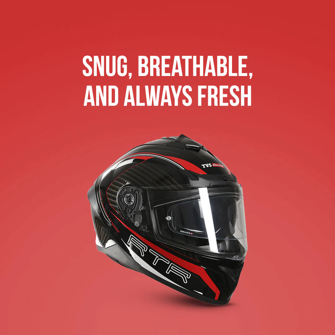 TVS Racing Hurricane Helmet Full-Face, Aerodynamic Design - Image 33