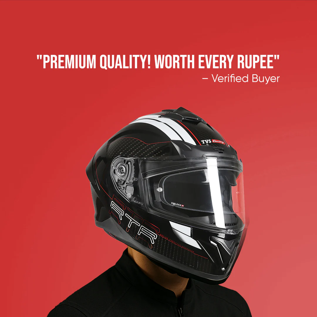 TVS Racing Hurricane Helmet Full-Face, Aerodynamic Design - Image 45