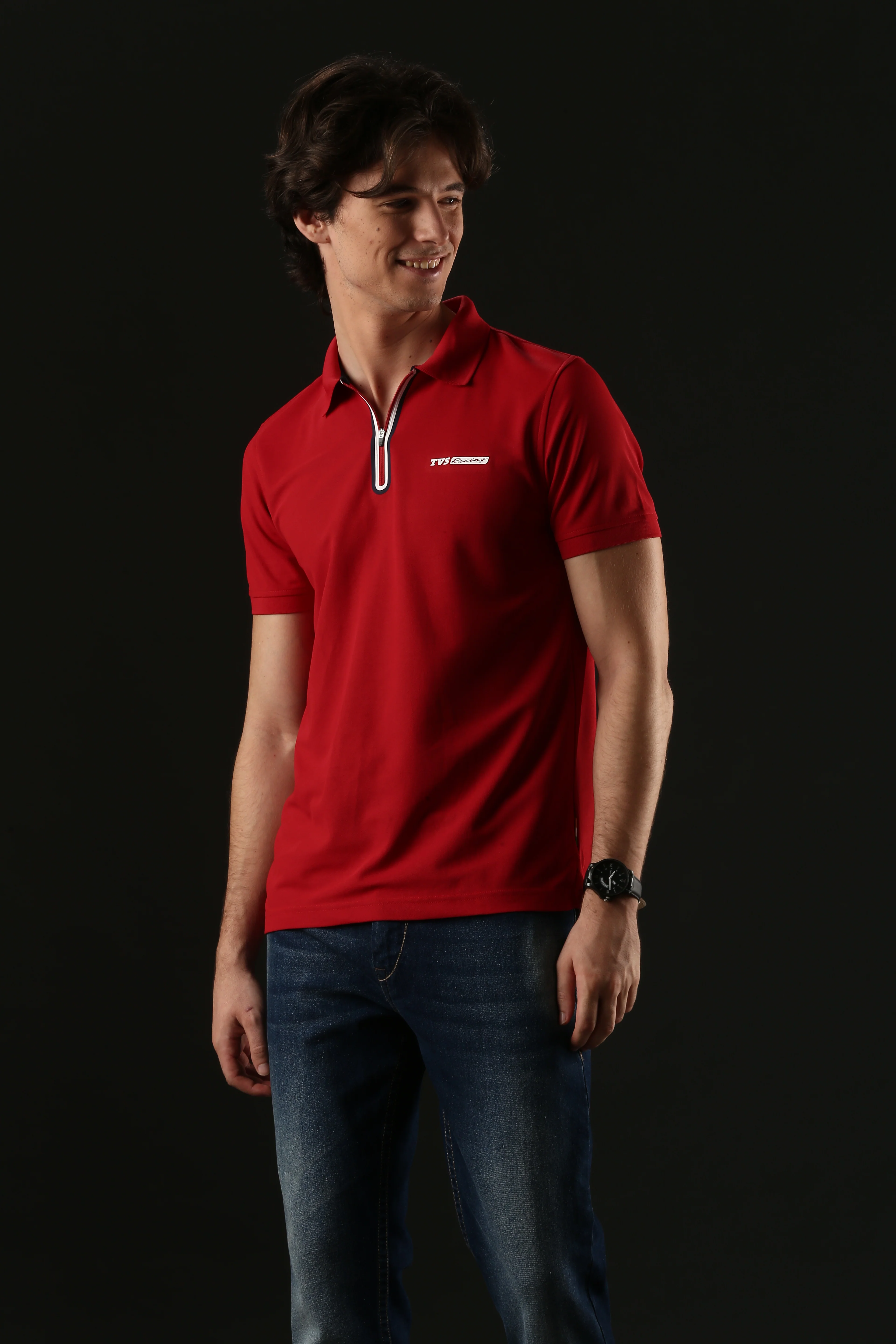 TVS Originals Racing Men’s Polo T-Shirt | 100% Polyester | Quick-Dry | Antimicrobial Finish | Zipper Placket | Reflective Branding | Lightweight Activewear | 200 GSM | Regular Fit - Image 12