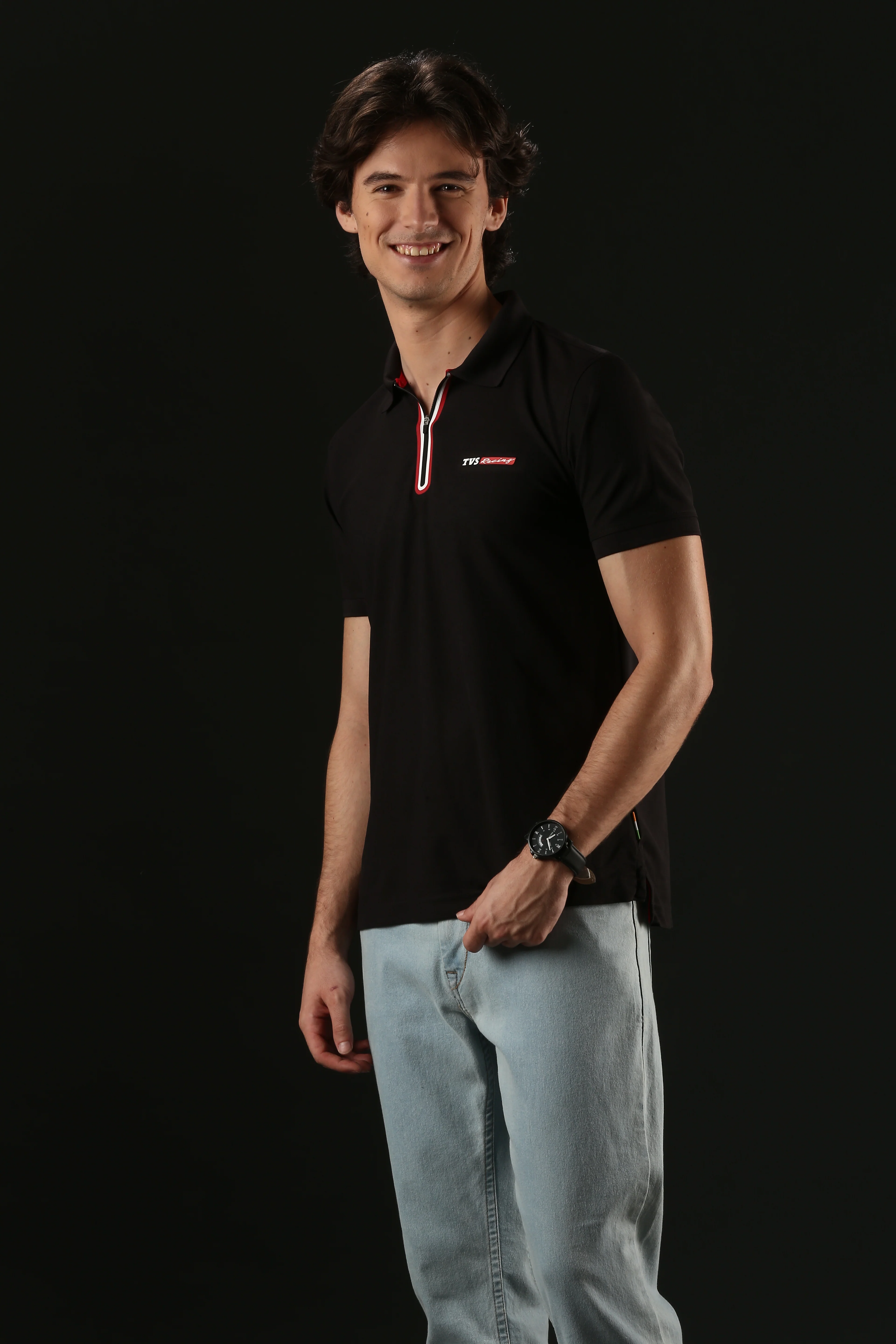 TVS Originals Racing Men’s Polo T-Shirt | 100% Polyester | Quick-Dry | Antimicrobial Finish | Zipper Placket | Reflective Branding | Lightweight Activewear | 200 GSM | Regular Fit - Image 5