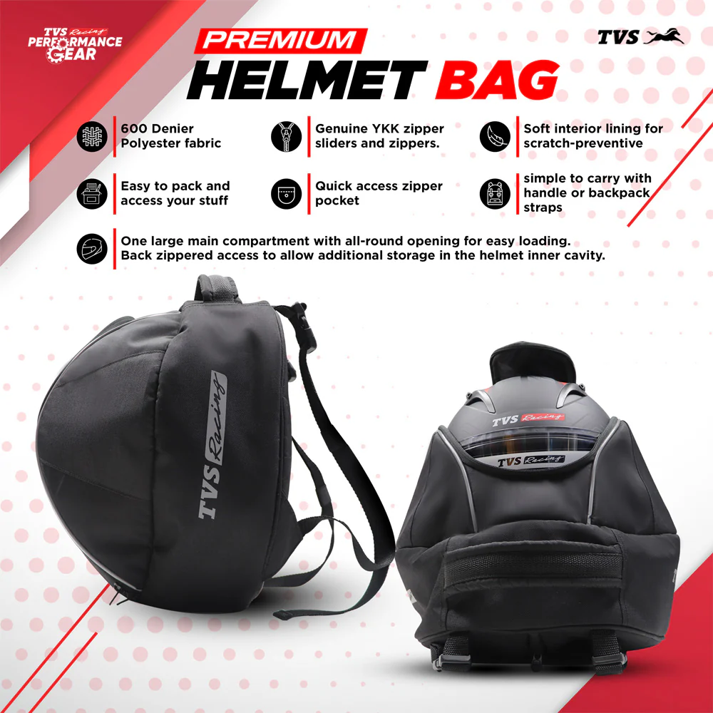 TVS Racing Premium Helmet Bag | Durable and Protective for Helmets - Image 2
