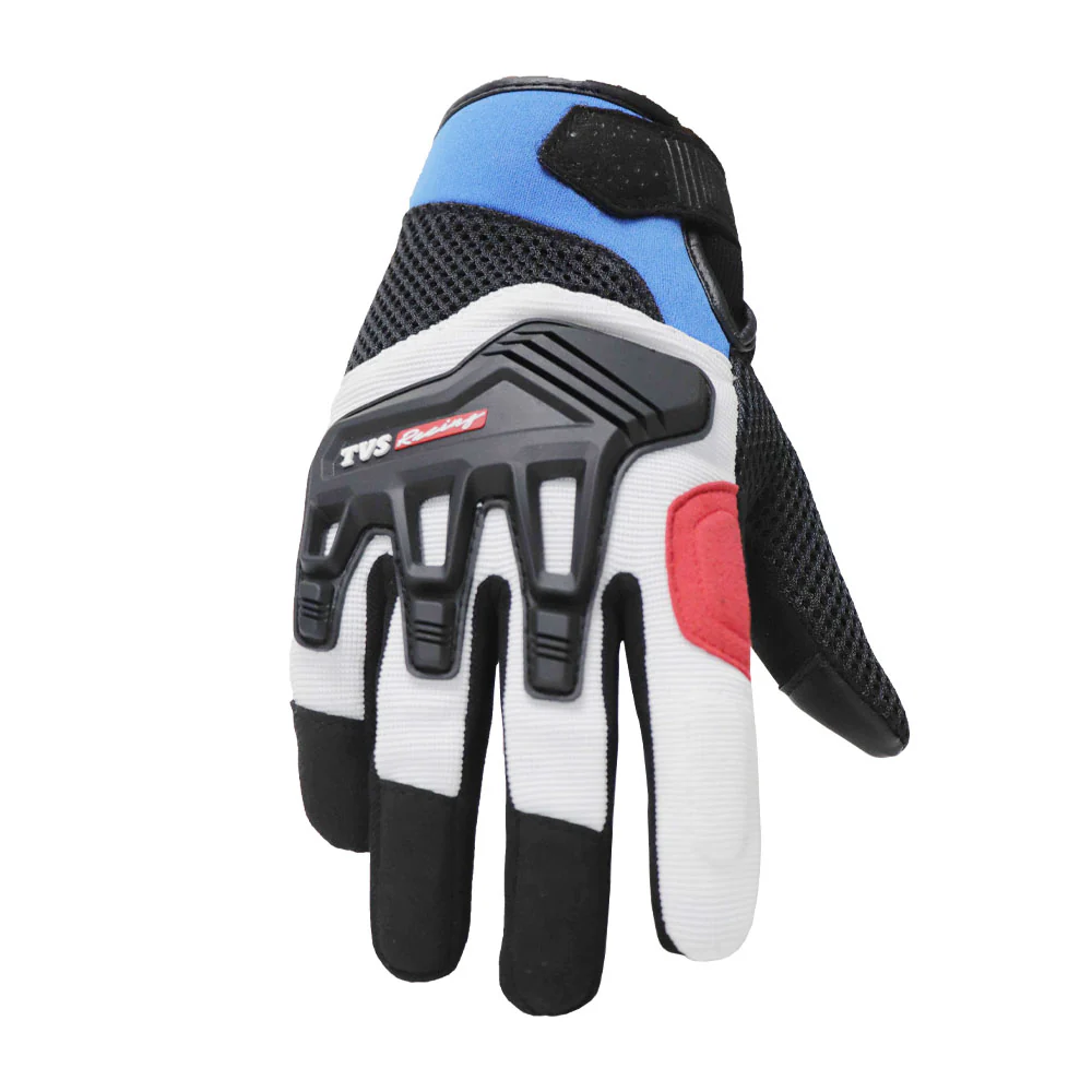 TVS Racing City Riding Gloves Blue/Red | Comfortable and Stylish - Image 3