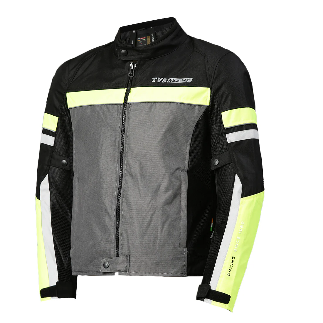 TVS Racing Asphalt Riding Jacket for Men- High Abrasion 600D Polyester, CE Level 2 Armour Protection – Essential Bike Jacket for Bikers (Grey) - Image 18