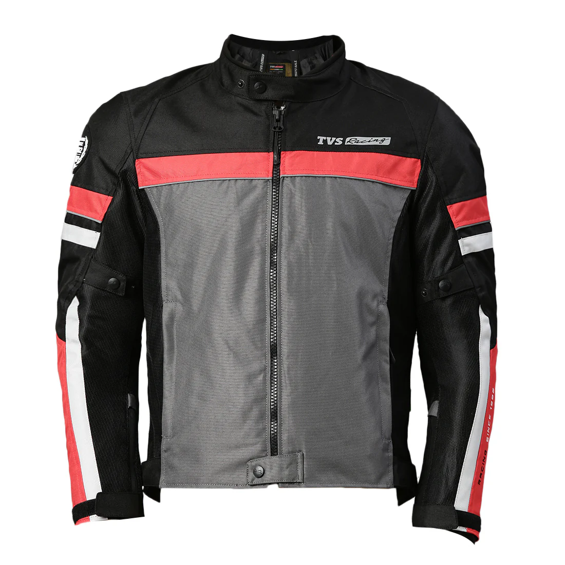 TVS Racing Asphalt Riding Jacket for Men- High Abrasion 600D Polyester, CE Level 2 Armour Protection – Essential Bike Jacket for Bikers (Grey) - Image 21
