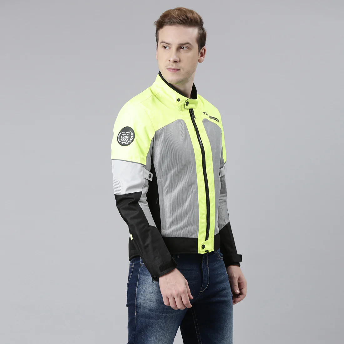 TVS Racing Asphalt Riding Jacket for Men- High Abrasion 600D Polyester, CE Level 2 Armour Protection – Essential Bike Jacket for Bikers (Grey) - Image 28