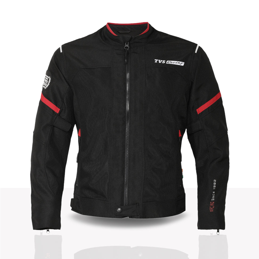TVS Racing Tech-Core Road Jacket for Men | CE2 armour <5kN at Shoulders Elbows and Back | 600D Chassis | 310gsm Vent Mesh | High-Vis Reflective Tech| YKK zippers | Engineered for bikers - Image 7