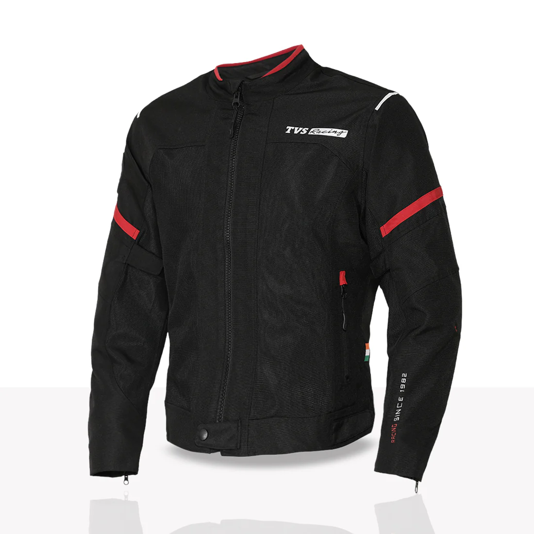 TVS Racing Tech-Core Road Jacket for Men | CE2 armour <5kN at Shoulders Elbows and Back | 600D Chassis | 310gsm Vent Mesh | High-Vis Reflective Tech| YKK zippers | Engineered for bikers - Image 9