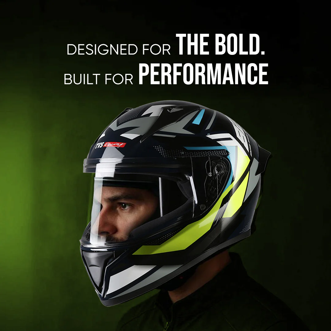 TVS Racing Titan Series Full Face Helmet for Men | Premium Bike Helmets with ABS Shell, UV Paint | Quick Release System | Aerodynamic Design | DOT & ISI Certified - Image 23