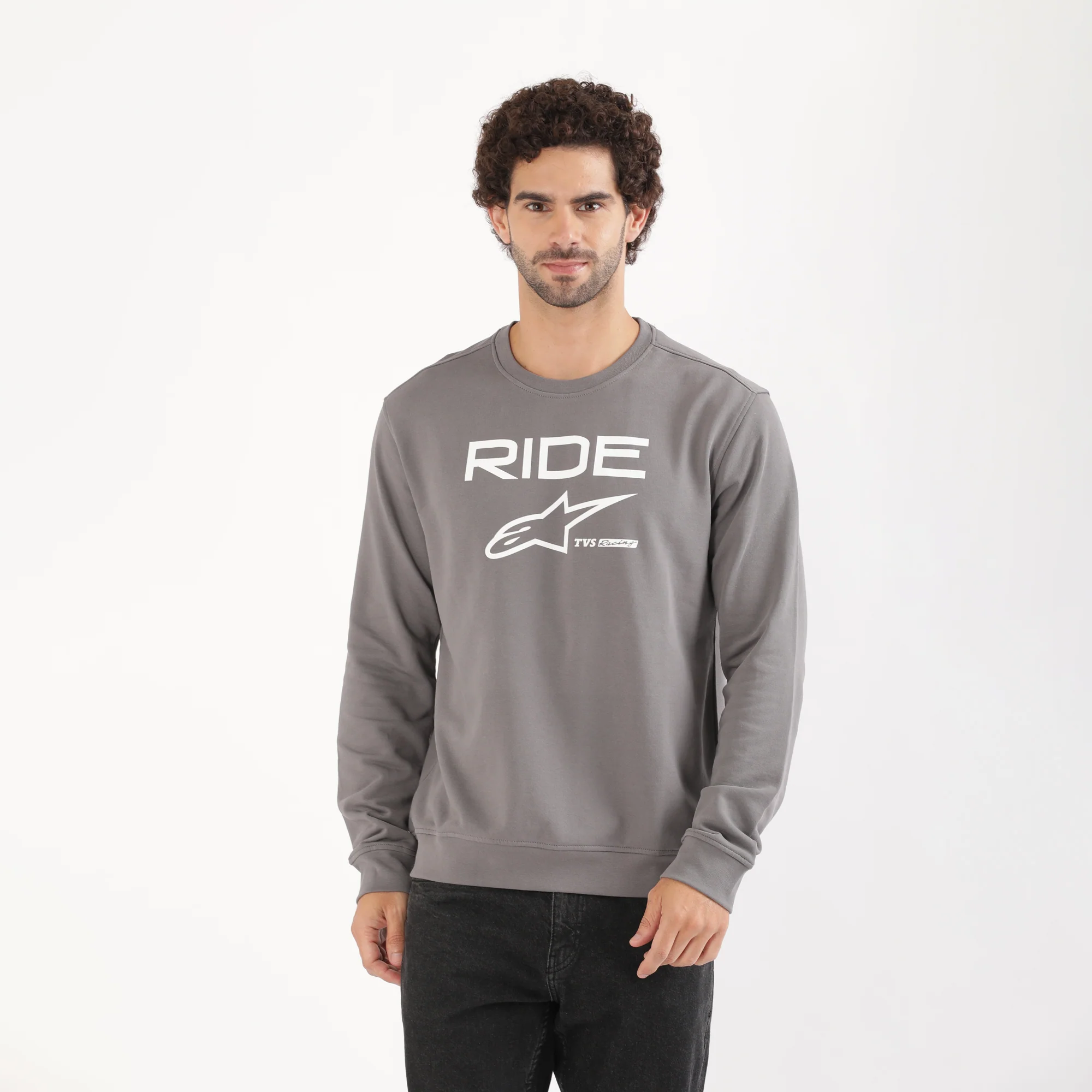 TVS Racing x Alpinestars Crew Neck Pullover Sweatshirt – 100% Cotton French Terry, Ultra-Soft Comfort, Breathable Anti-Odor Fabric, Ribbed Hem & Sleeves for Premium Fit & Style - Image 7