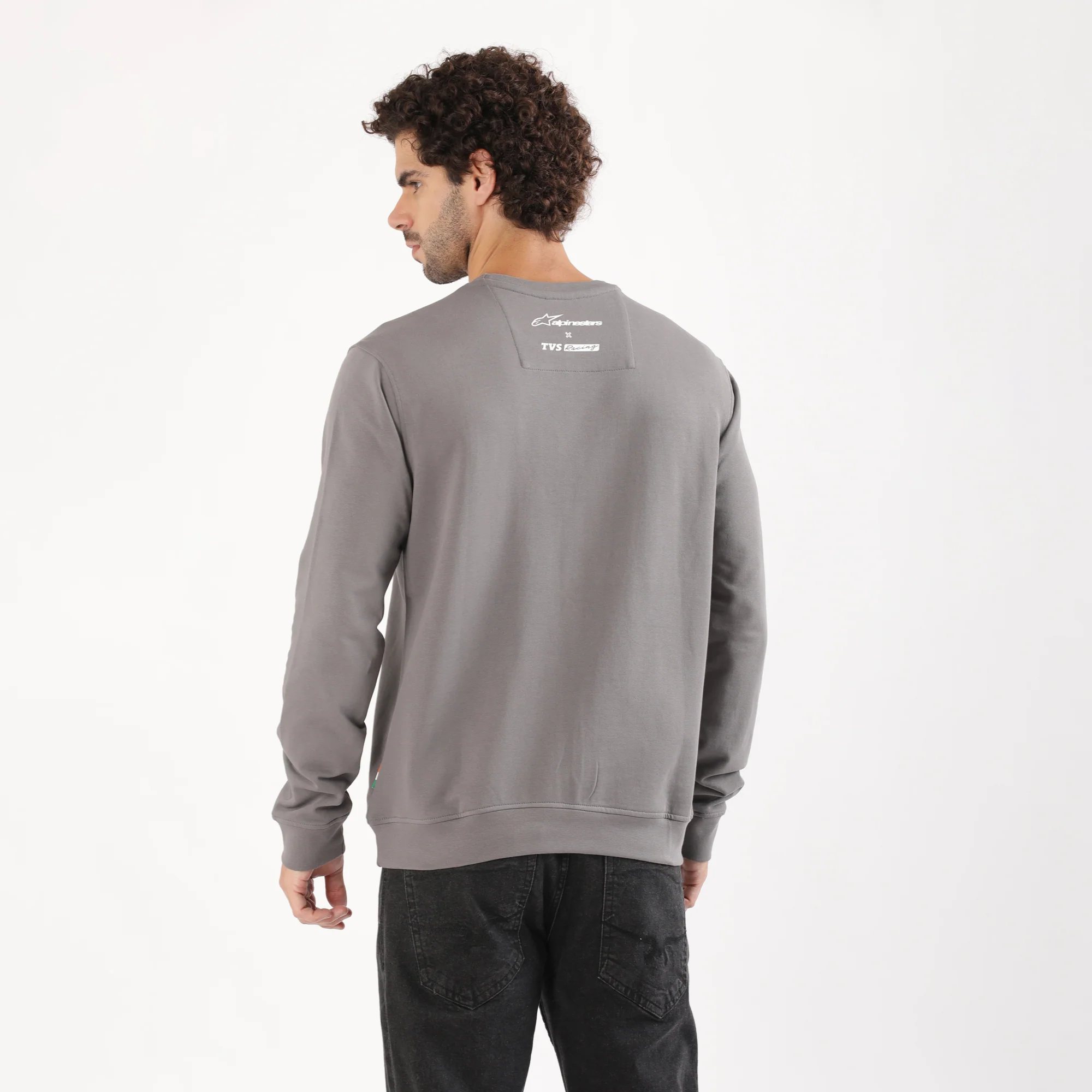 TVS Racing x Alpinestars Crew Neck Pullover Sweatshirt – 100% Cotton French Terry, Ultra-Soft Comfort, Breathable Anti-Odor Fabric, Ribbed Hem & Sleeves for Premium Fit & Style - Image 8