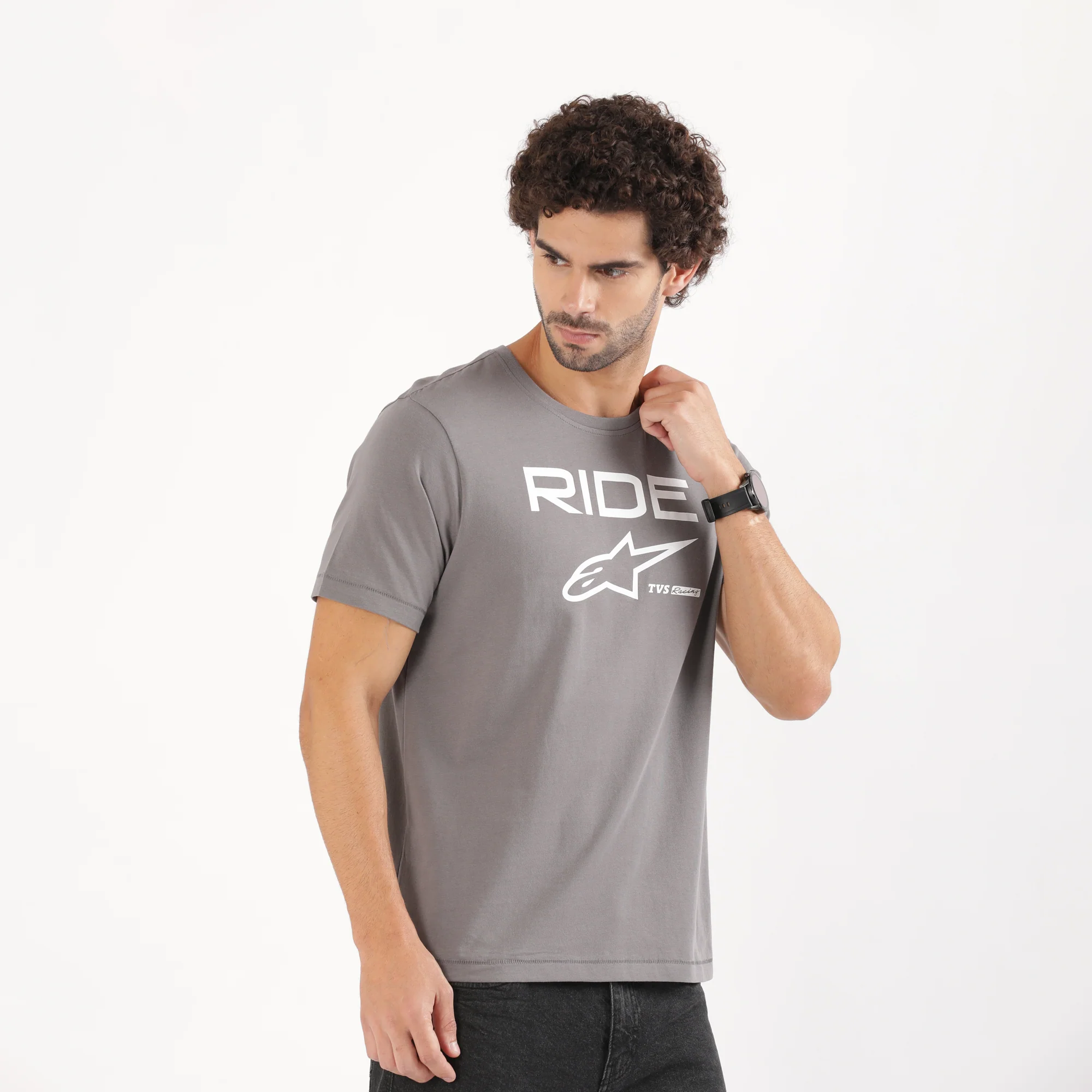 TVS Racing x Alpinestars Crew Neck T-Shirt-100% Soft Combed Cotton, Breathable & Anti-Microbial Fabric, Non-PVC Print, No-Chafe Skin-Friendly Comfort for Racing & Casual Everyday Wear - Image 5