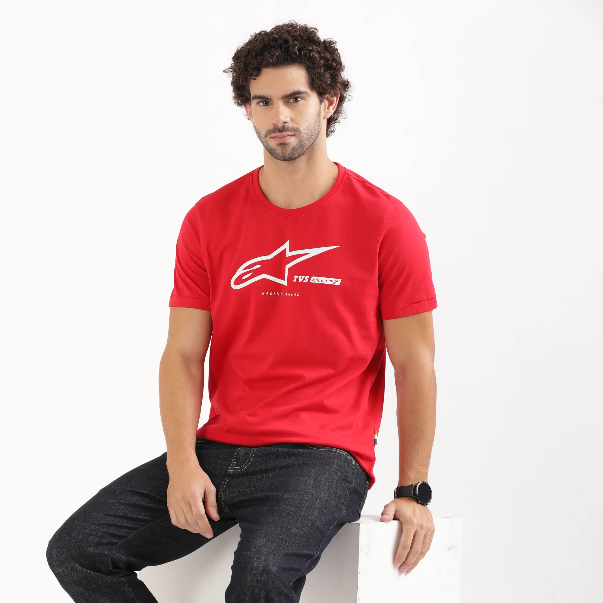 TVS Racing x Alpinestars Crew Neck T-Shirt-100% Soft Combed Cotton, Breathable & Anti-Microbial Fabric, Non-PVC Print, No-Chafe Skin-Friendly Comfort for Racing & Casual Everyday Wear - Image 9