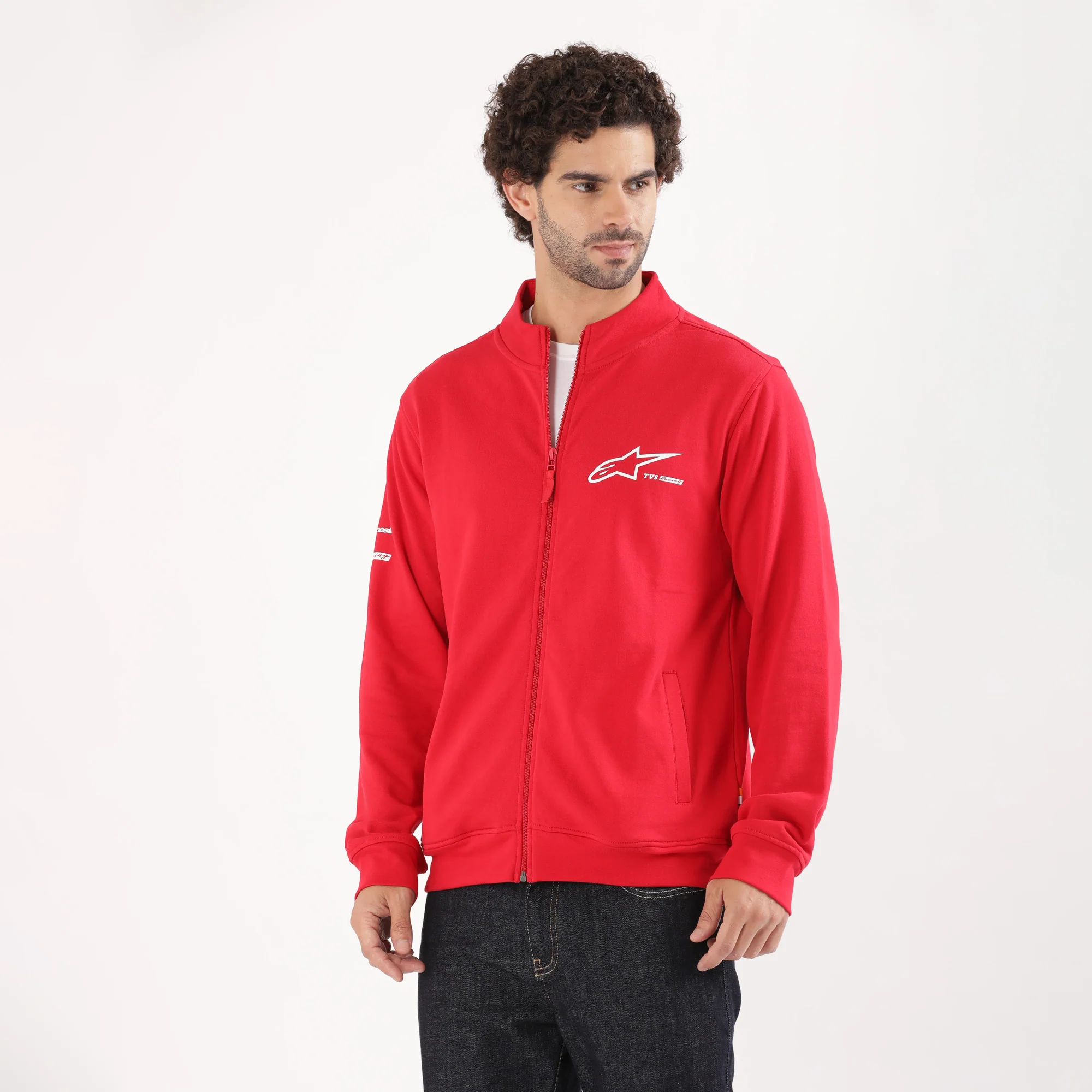 TVS Racing x Alpinestars High Neck Sweatshirt – 100% Cotton French Terry, Ultra-Soft Comfort, Breathable Anti-Odor Fabric, YKK Zipper, Ribbed Hem, Utility Pockets & Stylish Rider Look - Image 10