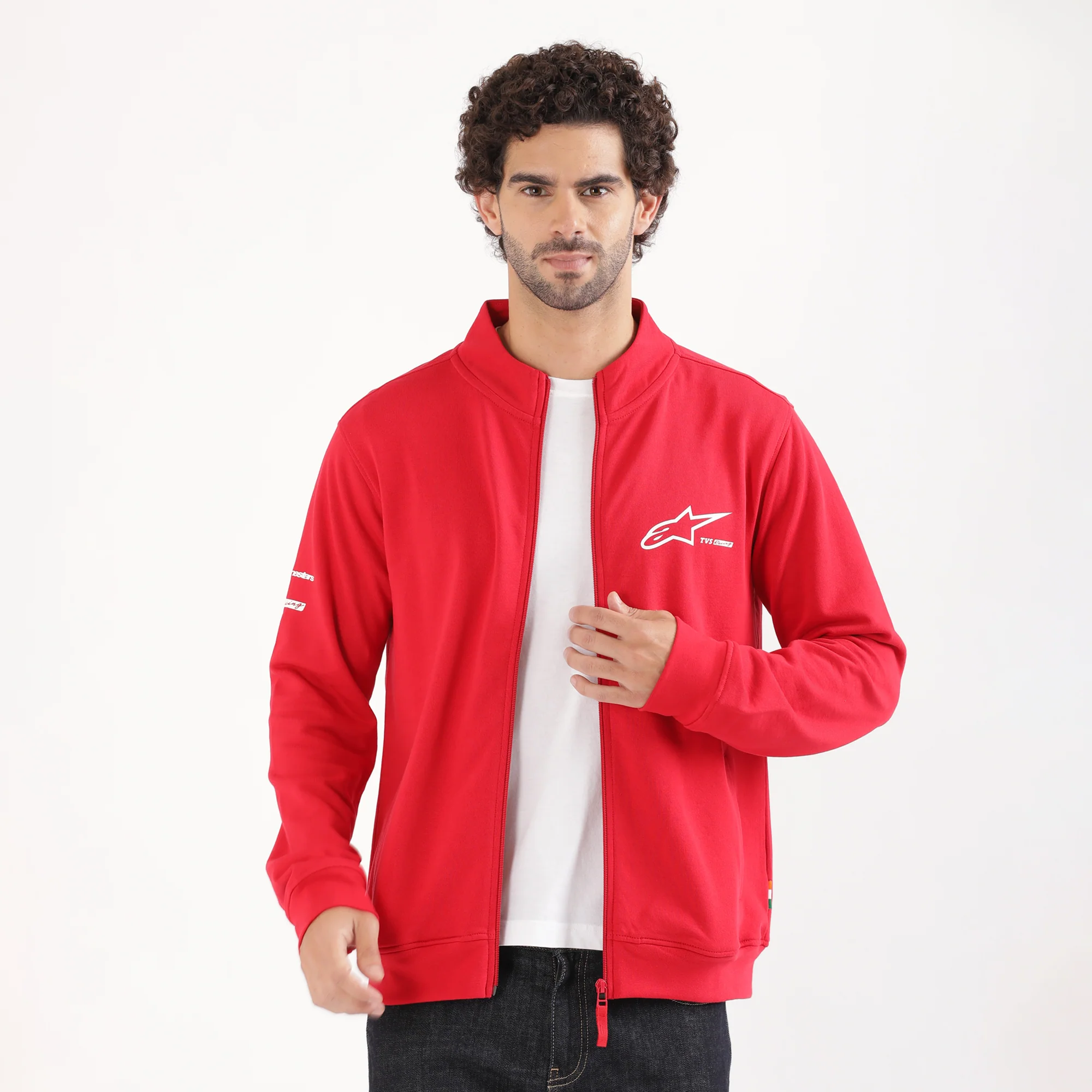 TVS Racing x Alpinestars High Neck Sweatshirt – 100% Cotton French Terry, Ultra-Soft Comfort, Breathable Anti-Odor Fabric, YKK Zipper, Ribbed Hem, Utility Pockets & Stylish Rider Look - Image 11