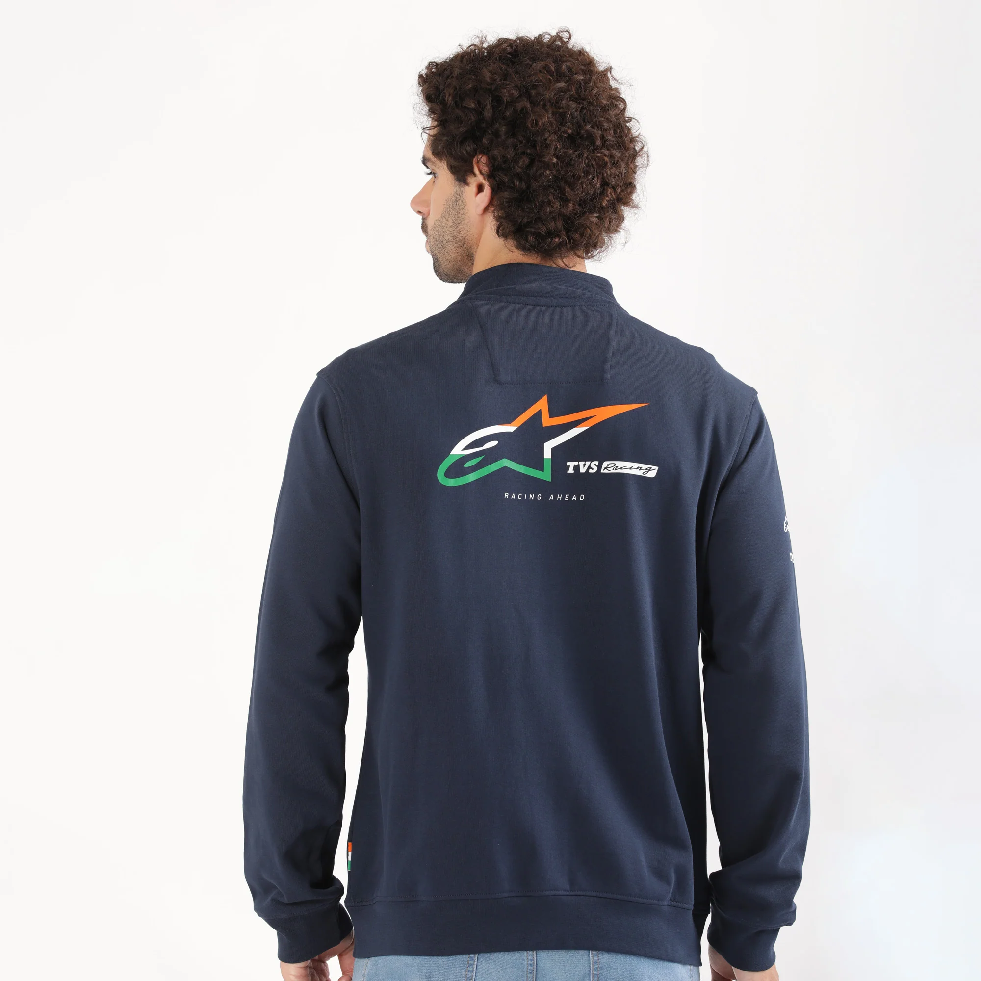 TVS Racing x Alpinestars High Neck Sweatshirt – 100% Cotton French Terry, Ultra-Soft Comfort, Breathable Anti-Odor Fabric, YKK Zipper, Ribbed Hem, Utility Pockets & Stylish Rider Look - Image 2