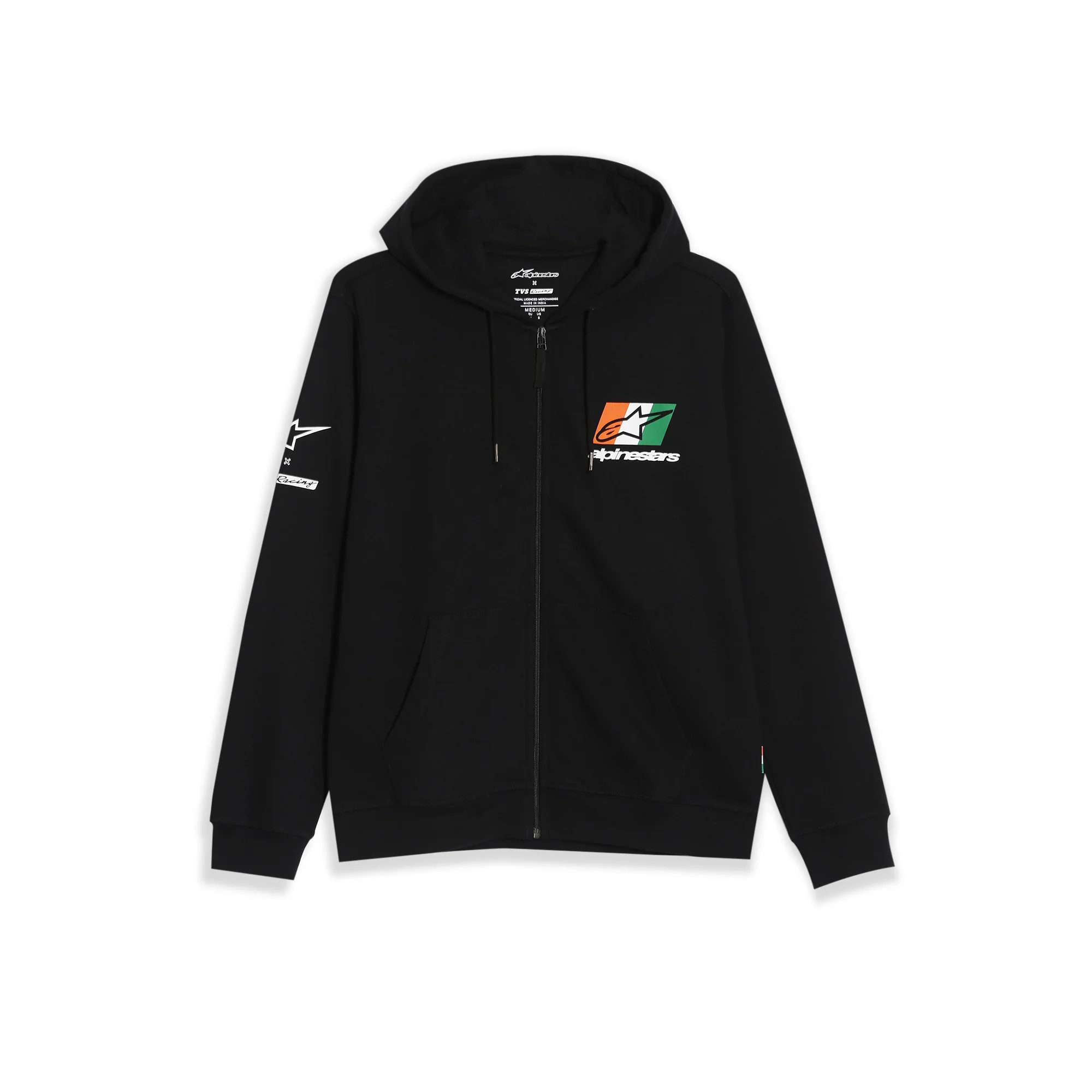 TVS Racing x Alpinestars Hooded Sweatshirt – 100% Cotton French Terry, Ultra-Soft Comfort, Breathable Anti-Odor Fabric, YKK Zipper, Kangaroo Pocket, Ribbed Hem & Stylish Streetwear Look - Image 12