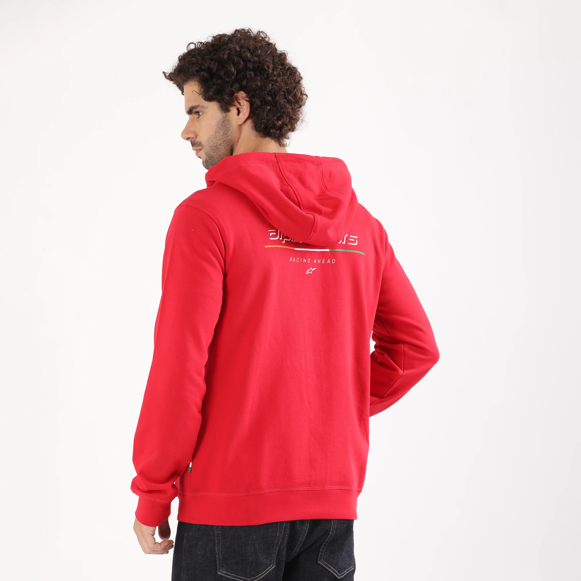 TVS Racing x Alpinestars Hooded Sweatshirt – 100% Cotton French Terry, Ultra-Soft Comfort, Breathable Anti-Odor Fabric, YKK Zipper, Kangaroo Pocket, Ribbed Hem & Stylish Streetwear Look - Image 2