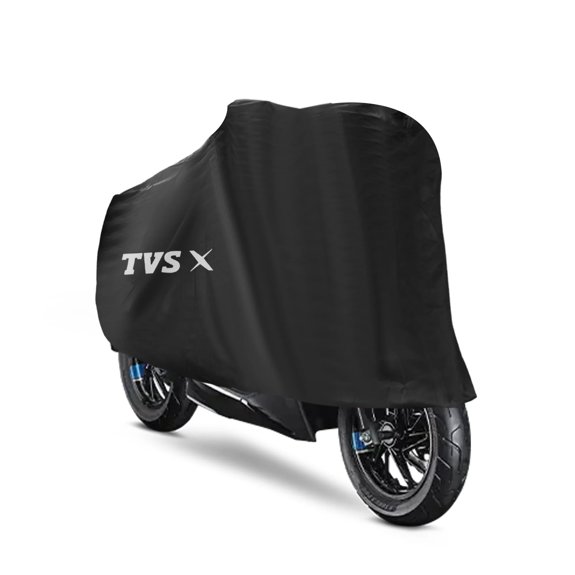 TVS X Vehicle Cover without Mirror Pocket | Rubberised Black | All-Weather Protection - Image 5