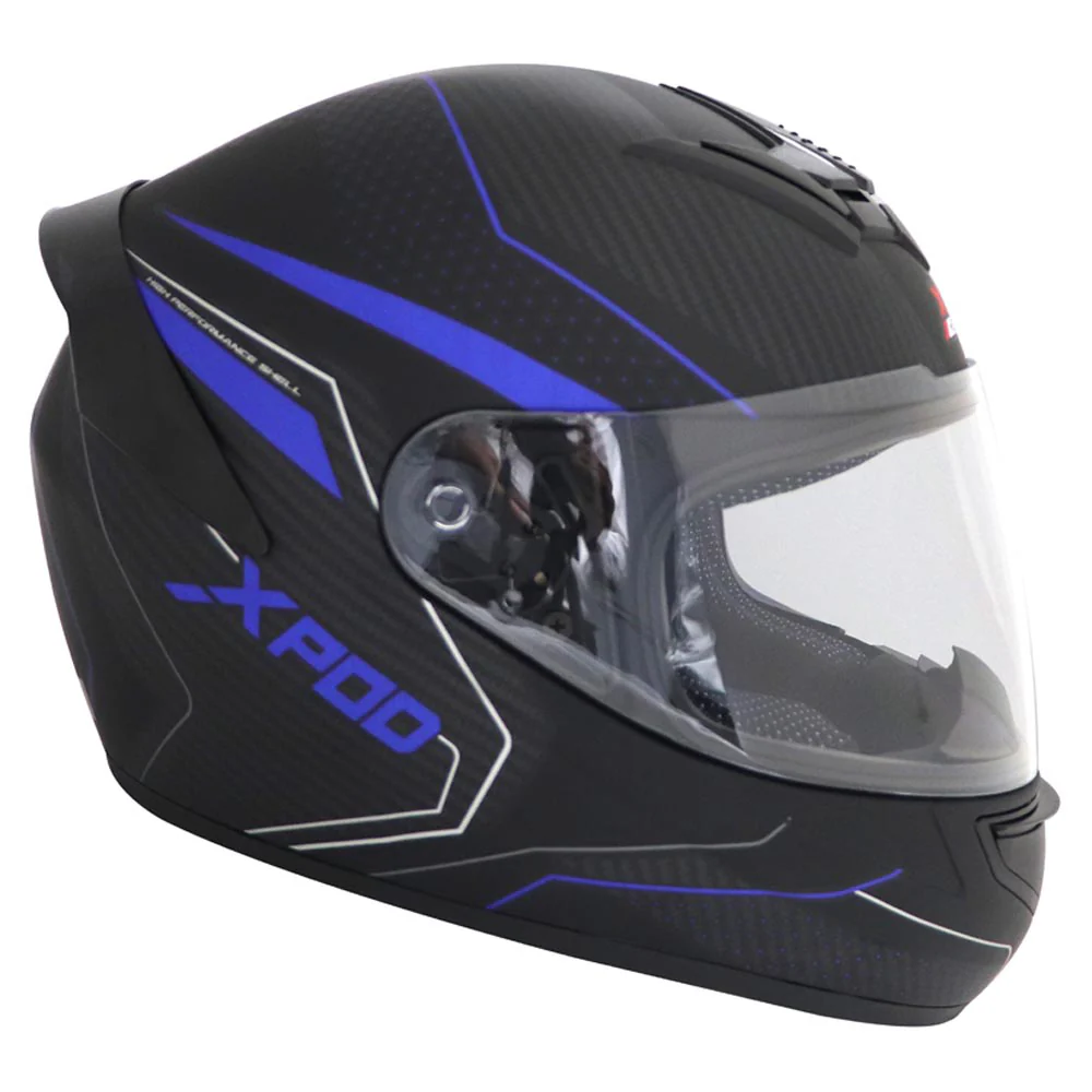 TVS XPOD Aerodynamic Helmet for Men- ISI & DOT Certified, Ultrawide Visor, Quick Release Strap – Premium Bike Helmet with Enhanced Air Circulation (Blistering Black & Blue) - Image 2