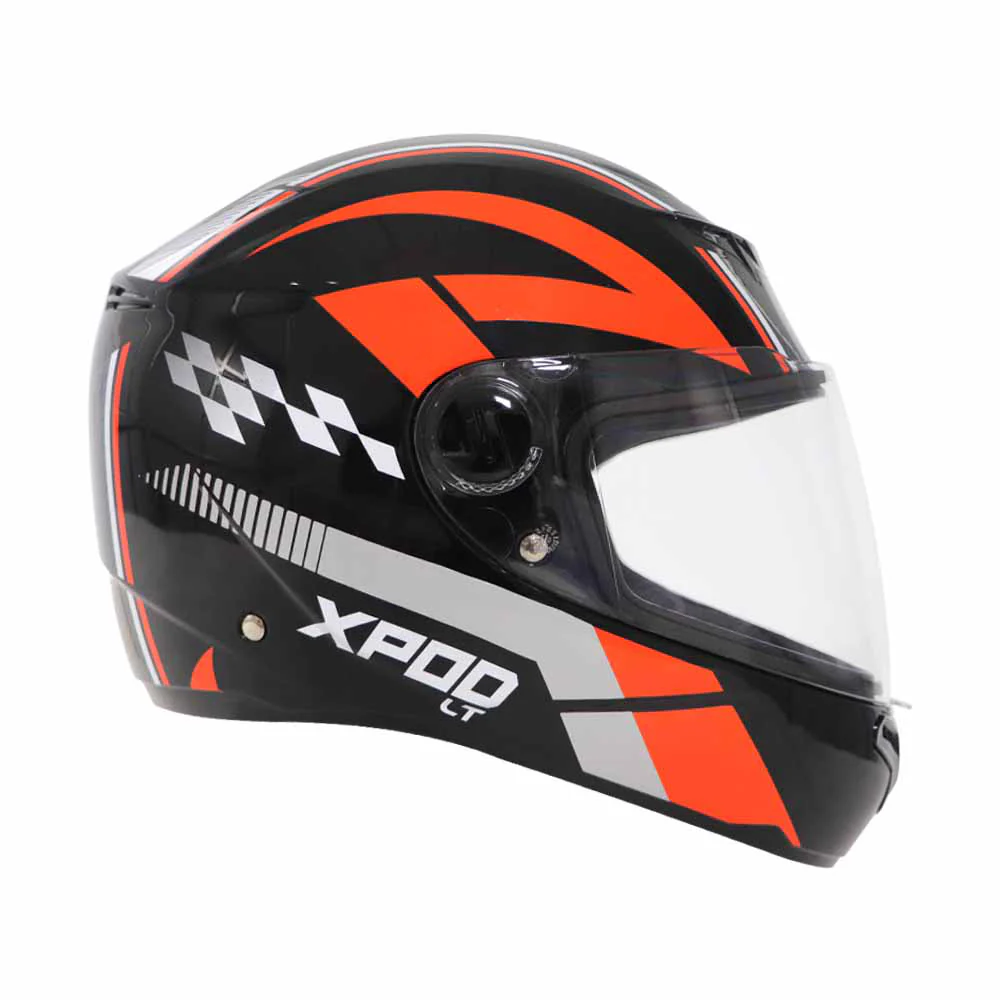 TVS XPOD LT Helmet Black/Orange - Durable Full Face Protection - Image 2