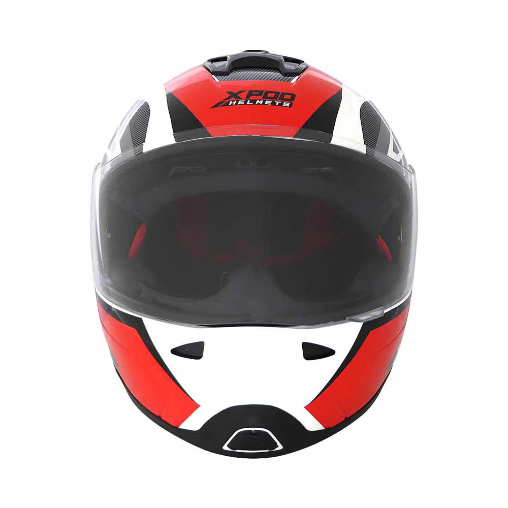 TVS XPOD Primus Helmet Single Visor White/Red - Bold Design - Image 5