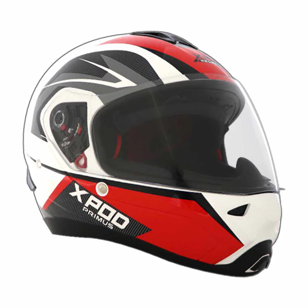 TVS XPOD Primus Helmet Single Visor White/Red - Bold Design - Image 6
