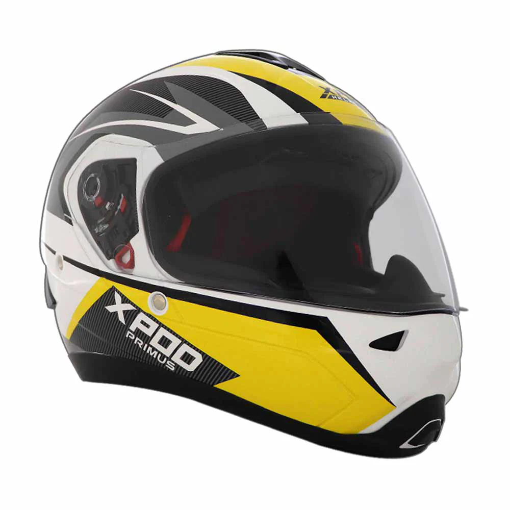 TVS XPOD Primus Helmet Single Visor Yellow - Full Face Protection - Image 6